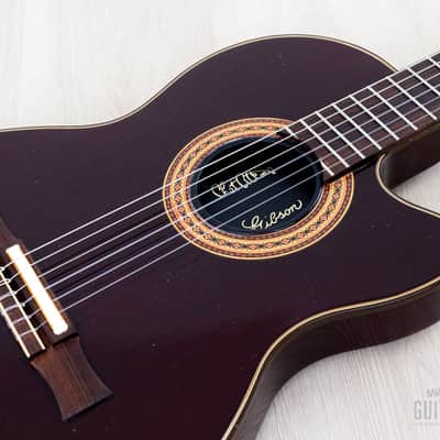 1993 Gibson Chet Atkins CE Classical Wine Red Cutaway Acoustic Electric Nylon String Guitar w/ Case & Tags, Yamano image 6
