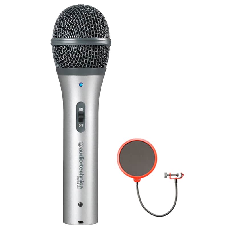 Audio-Technica Cardioid Dynamic USB/XLR Microphone - ATR2100-USB w/ Microphone Wind Screen image 1