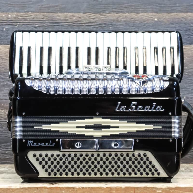 La Scala Majesty 120-Bass 41-Key 3-Treble Switch Black Piano
