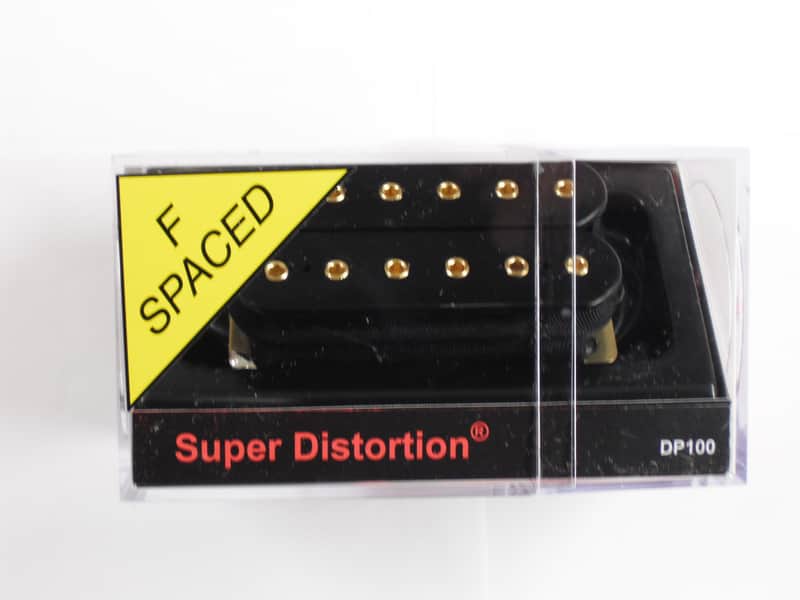 DiMarzio F-spaced Super Distortion Bridge Humbucker Black W/Gold Poles DP 100 image 1