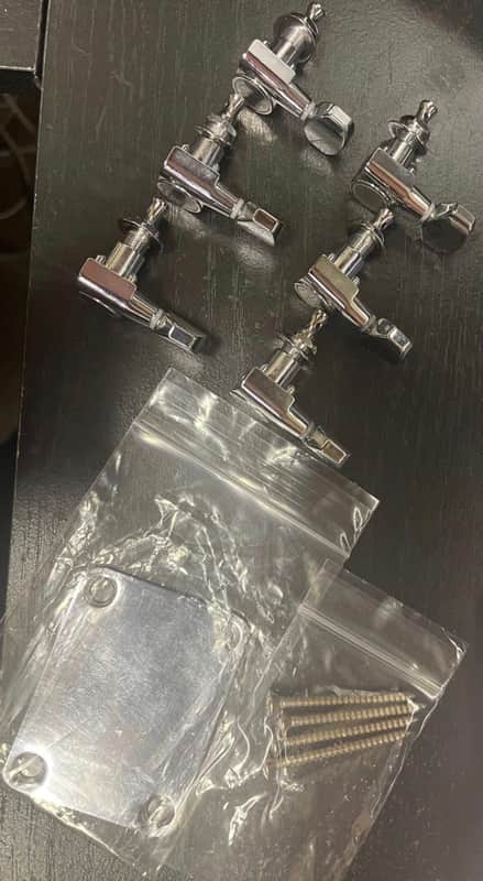G&L Tribute S-500 tuners and neck back plate 2023 - Chrome image 1