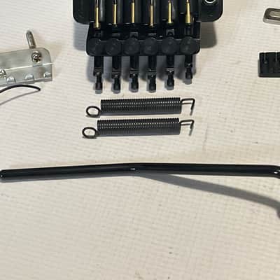 2000's Made in Germany Floyd Rose Speedloader Black Tremolo Bridge Vibrato & Arm Set w/ Strings image 8