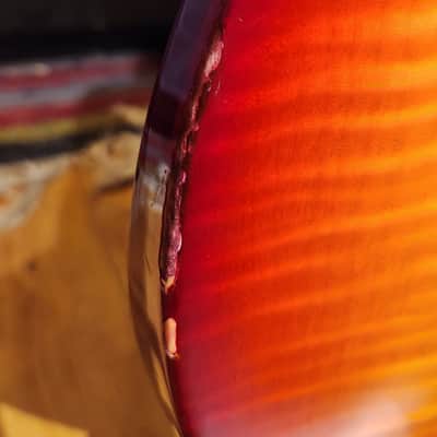 USA Hamer 1997 Studio Archtop Maple Flame Carved Top Cherry Sunburst And Hamer Hard Case image 14