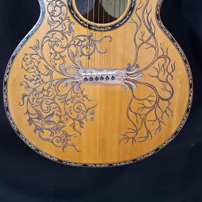 Blueberry Handmade Grand Concert Acoustic Guitar Tree of Life image 3
