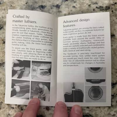 Takamine Owners Manual & Warranty Card 1990 image 3