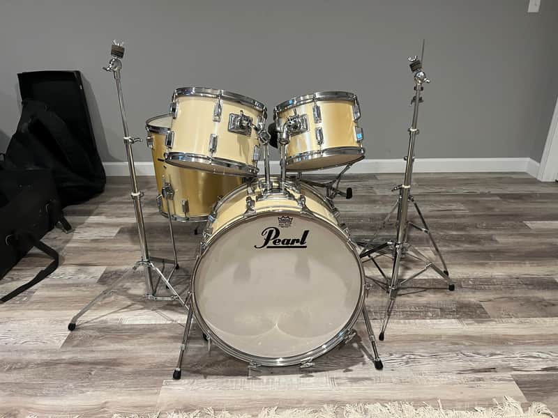 Pearl Vintage PowerMate Outfit - Fiberglass Shells Late 1970's - Satin Silver image 1