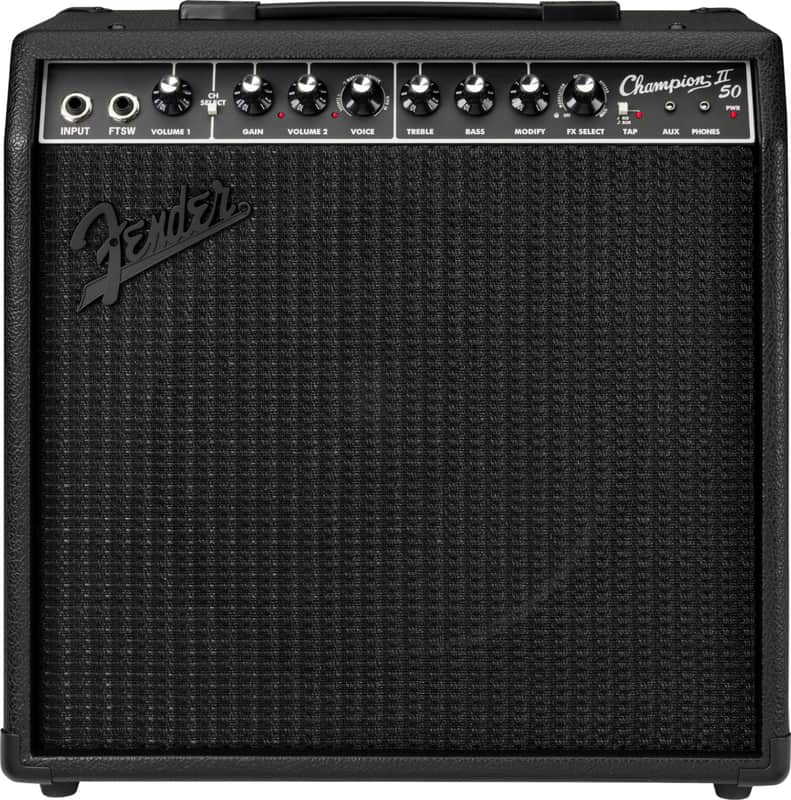 Fender Champion II 50 Blackout Electric Guitar Combo Amplifier, 50W Black image 1