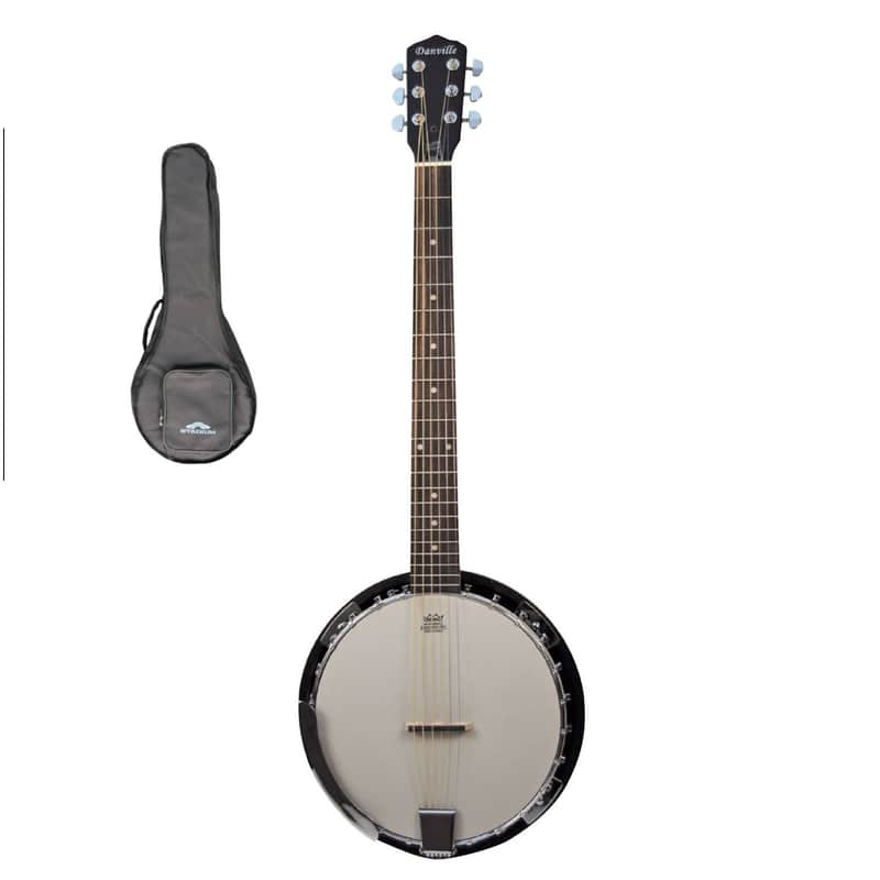 Danville BJ-006 6-String Guitar Banjo – Resonator Banjitar w/ Geared Tuners and Stadium RD-13 Bag image 1