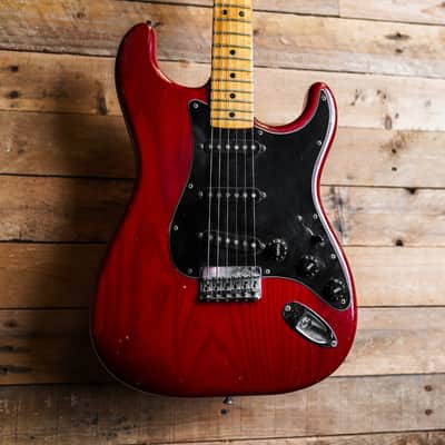 1979 Fender Stratocaster Hardtail In Transparent Red image 2