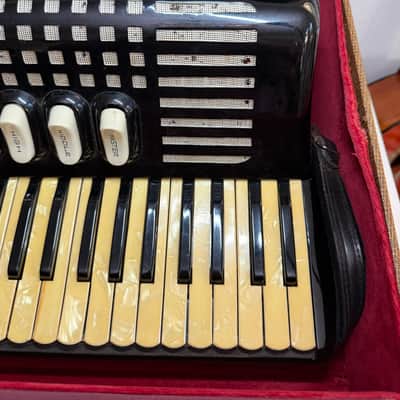 Excelsior Model 245 Accordion Piano Black Gloss Finish With Original Case image 8