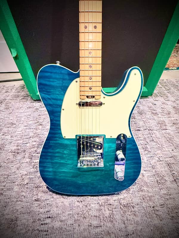 Fender Limited Edition American Elite Telecaster QMT with Maple Fretboard 2018 - Aqua Marine
