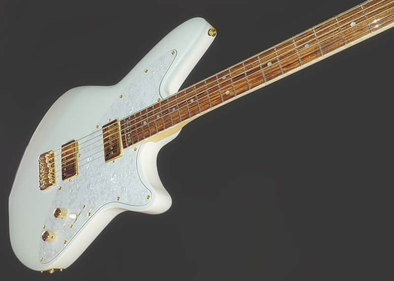 Baritone - Dood Craft Guitars - The Beatrice 628 - #150 - White & Gold image 1