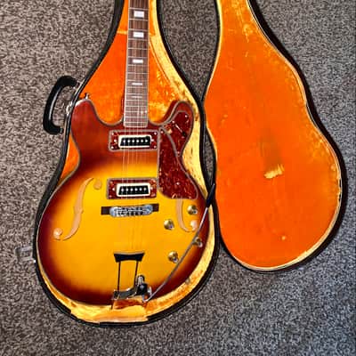 Vintage Toledo  Es 335 style semi hollow body electric guitar guitar made in japan 1970s Sunburst image 20