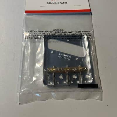 Fender 099-0806-100 American Vintage Telecaster 3-Saddle Bridge Assembly with Brass Saddles 2010s - Chrome image 1