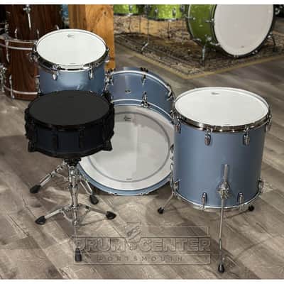 Gretsch Brooklyn 3pc Classic Drum Set Satin Ice Blue Metallic image 3