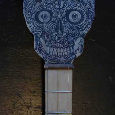 Cigarbox guitar 3 string crocodile skull guitar image 5