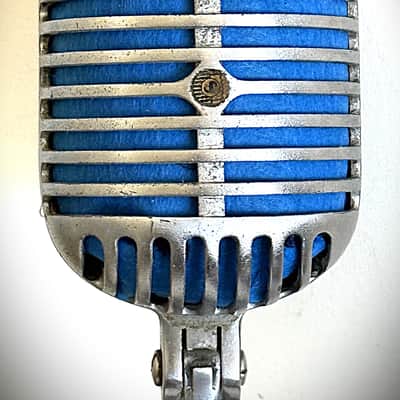 Early 1940s Shure Bros 55C Dynamic Microphone, works, incl stand, switch & cable image 3