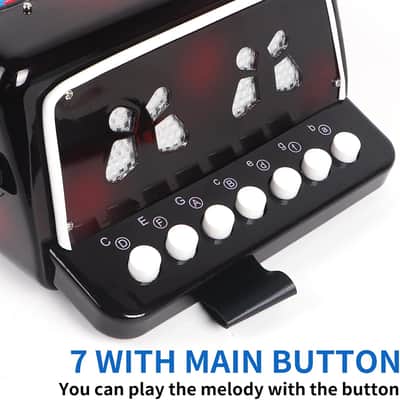 Kids Accordion, 10 Keys Button Control Kid Accordions Musical Instruments for Child Children Toddlers Beginners Accordian Lightweight 7 key 3 Bass Mini image 4