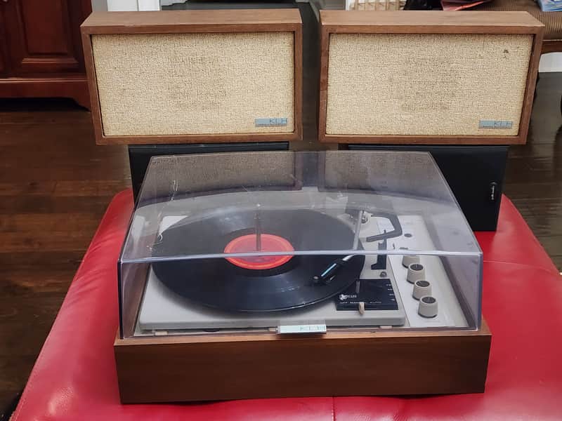 KLH Model Eleven Phonograph Record Player Turntable & Speakers image 1