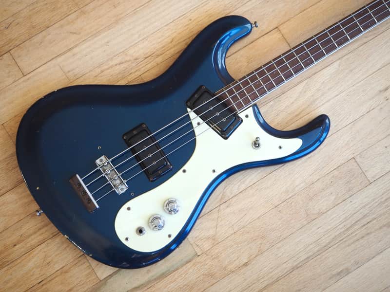 1966 Mosrite Ventures Model Bass Vintage Mark I Ink Blue 100% Original w/ohsc image 1