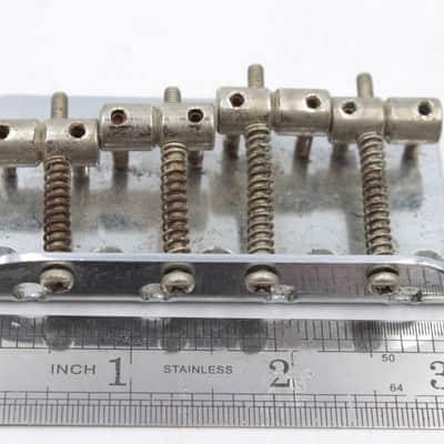 Vintage Fender Squier MIJ 4-String Bass Bridge - Chrome, 5-Hole Mount, Top Load, Made in Japan image 7