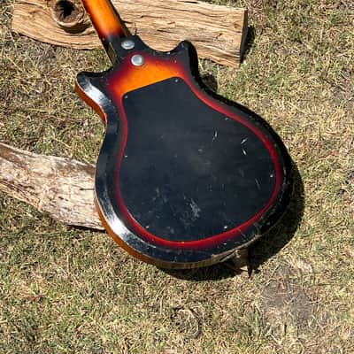 Vintage Airline Pocket Bass Guitar 1960’s - Sunburst Beat to H E Double Hockey Sticks and Ready to Roll! image 14