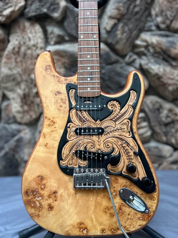 Custom Partscaster - Natural Leather Pickguard image 1