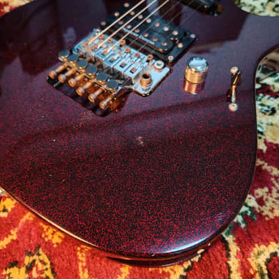 2009 ESP Maverick MV 27 frets, SADO CUSTOM SHOP Factory, Black & Red Sparkle Flake, MIJ JAPAN image 9