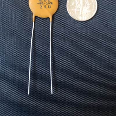 Circle D .02 uF Capacitor Ceramic Disc Dime Tone Caps +80-20% utilized in 1970s Stratocasters image 3