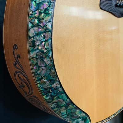 Blueberry Handmade Jumbo Acoustic Guitar Faith - Lion and Lamb Motif image 13