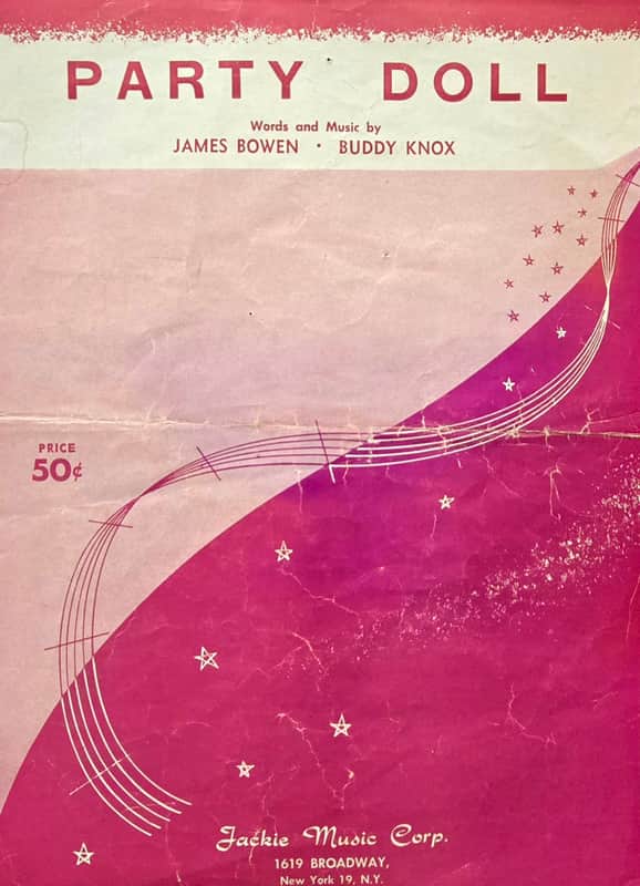 (USED/VINTAGE Sheet Music) Party Doll - Piano/Vocal/Guitar image 1