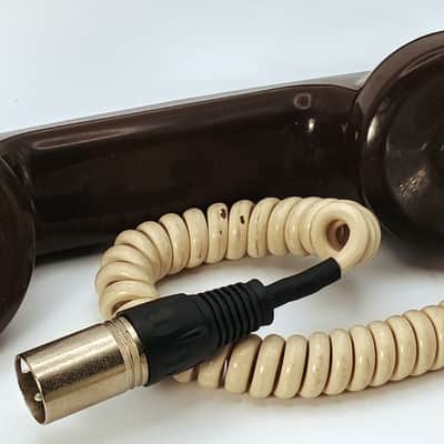 Custom Lo-Fi Telephone Microphone - Northern Electric G1 1960's Handset - Beige/Brown w/ Model 500 Tremolo Effect Base image 2