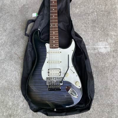 Japan built Fender "Squier Series" Floyd Rose Standard Stratocaster with Rosewood Fretboard 1992 - 1996 - Blue Foto Flame image 2