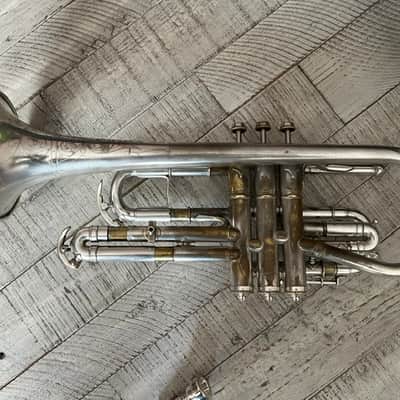 1912 C.G. Conn “Wonder” Cornet – Silver Plate – Engraved Bell – Plays Well – Elkhart, Ind. image 11