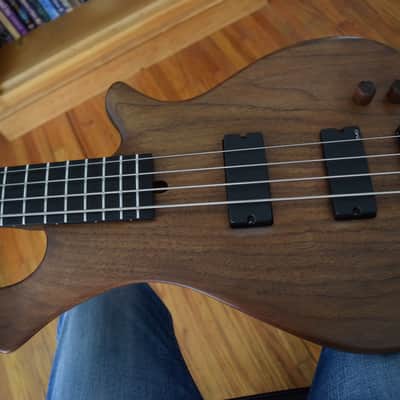 Warmoth Jazz Bass, Custom built solid walnut body! Wenge neck and ebony board, EMG's , Sweet! image 4