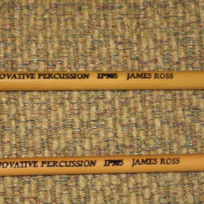 ONE pair new old stock Innovative Percussion James Ross IP905 BRIGHT XYLOPHONE / GLOCKENSPIEL / BELL Mallets, 1 and 1/8" Rust Round Ball (head), Rattan Handle, BRIGHT = produce a lighter sound with higher overtones image 4