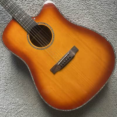 Sunburst 41 Inch Acoustic Guitar, Spruce Mahogany Body, Abalone Inlay Binding, Rosewood Fingerboard Neck image 1