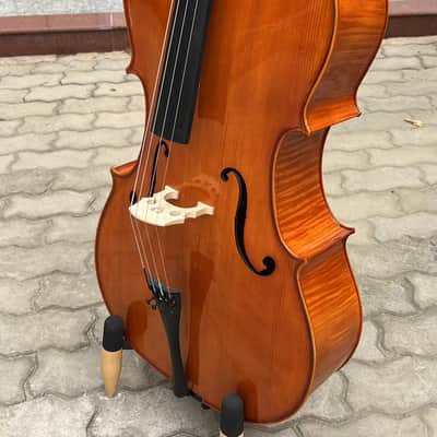 Stradivarius style 4 Strings Student Cello 4/4 with bow/Bag,flame back image 4