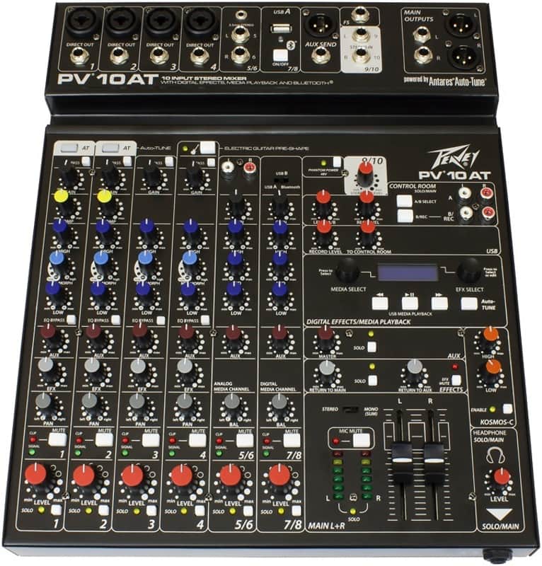 PEAVEY PV10AT Built-in Antares Live Pitch Correction USB FX Audio Mixer image 1