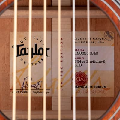 Taylor 324ce Baritone-6 LTD Shaded Edgeburst with Case image 8