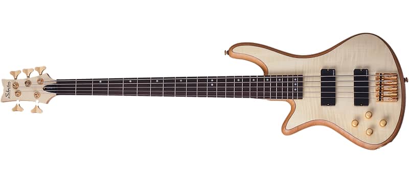 Schecter Stiletto Custom-5 Left-Handed Electric Bass Gloss Natural image 1