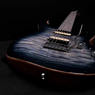 Suhr Modern Custom Mahogany 2015 Faded Trans Whale Blue Burst Quilt Top image 8