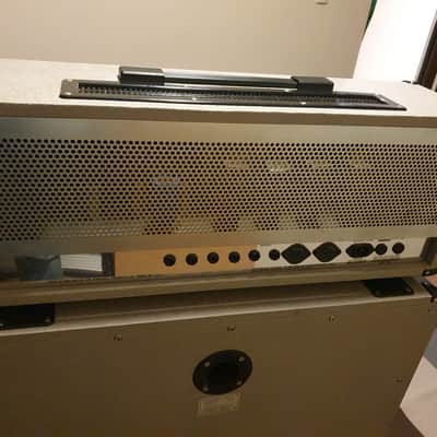 Marshall JCM25/50 "Silver Jubilee" Model 2555 2-Channel 100-Watt Guitar Amp Head and Cabinet 1987 - 1988 - Silver with Travel Cases image 7