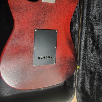 Aria Pro II Strat-Style Electric Guitar - Black/Red Custom Finish image 11