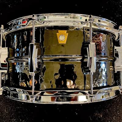 Ludwig LB417K Hammered Black Beauty 6.5x14" Brass Snare Drum image 1