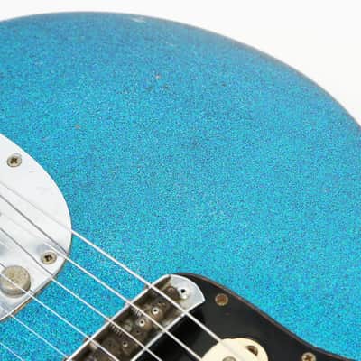 1962 Fender Jaguar - Original Custom Order Blue Sparkle... with BLACK back and pickguard! image 5