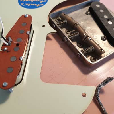 Fender Telecaster Shell Pink with 1966 Jazzmaster neck and red bobbin pickups image 16