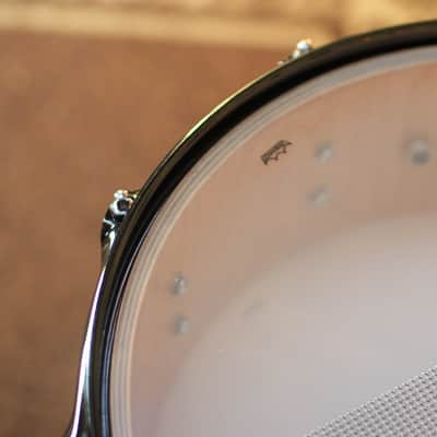 DW 5x14 Collector's SonicPly Regal Blue Burst over Horizontal Padauk Snare Drum - SO#1436557 image 6
