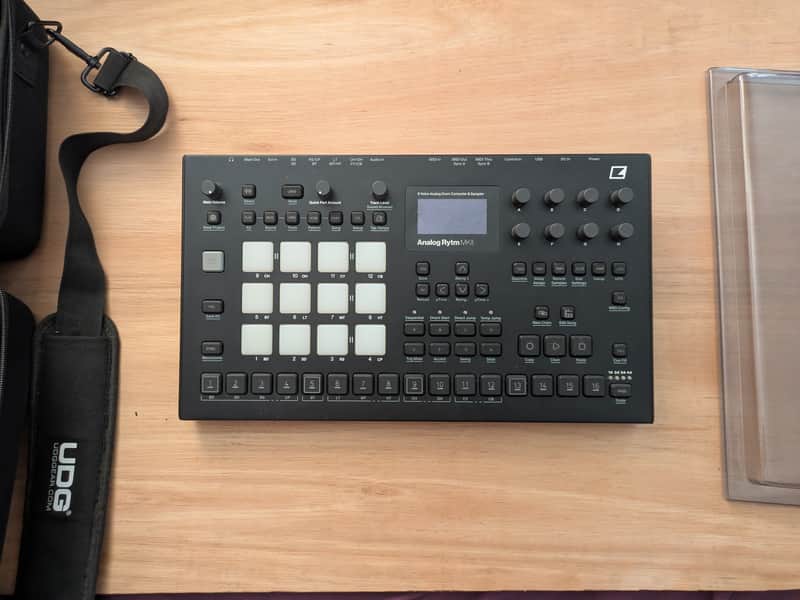 Elektron Analog Rytm MkII 2020 - Black w/ Decksaver + Case image 1