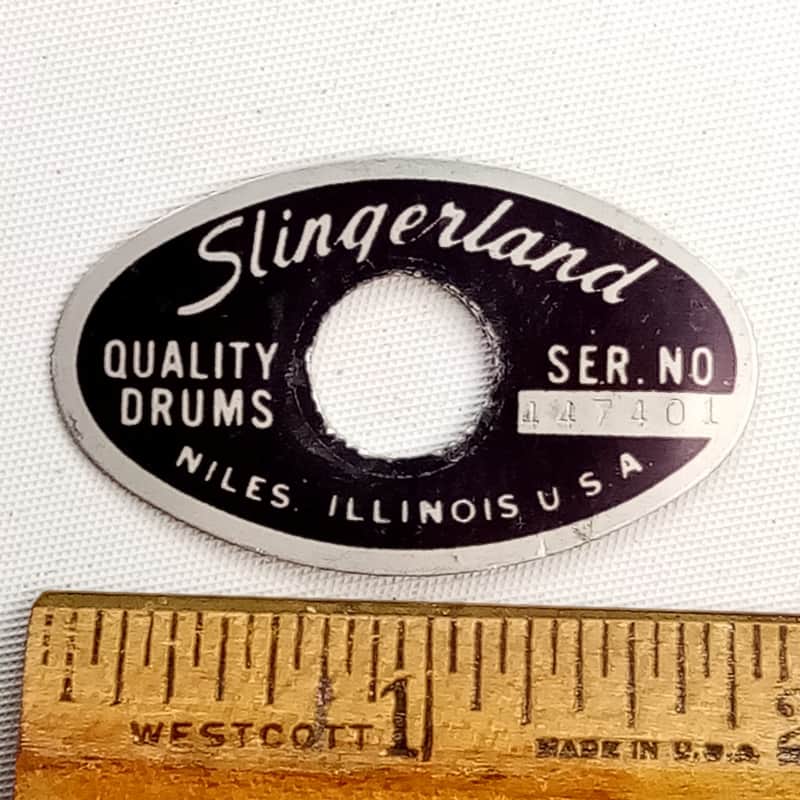 Slingerland Niles Black/Silver '78 #447401 Badge Snare/Bass/Tom Drum Vintage USA image 1